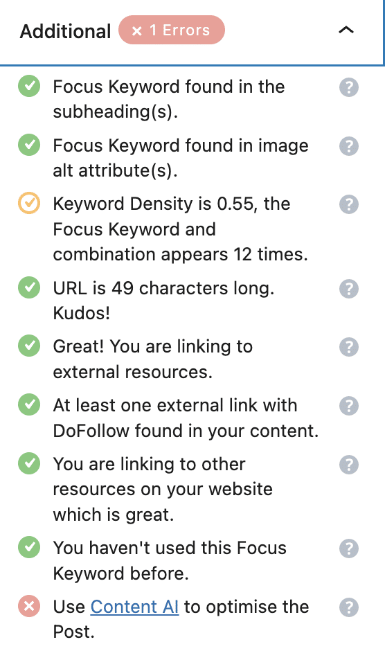 Additional SEO Settings